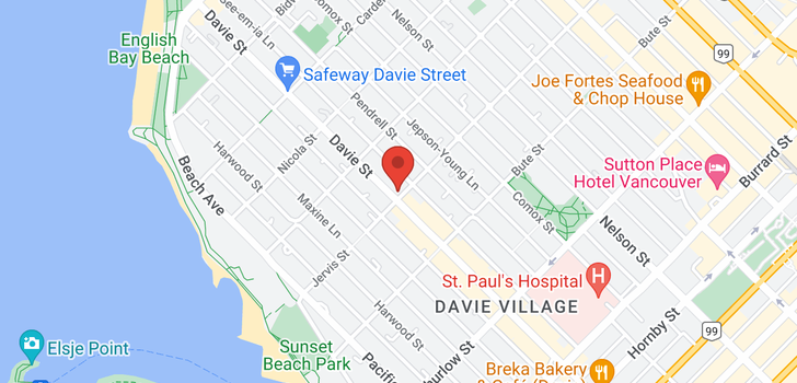 map of 1001 1171 JERVIS STREET